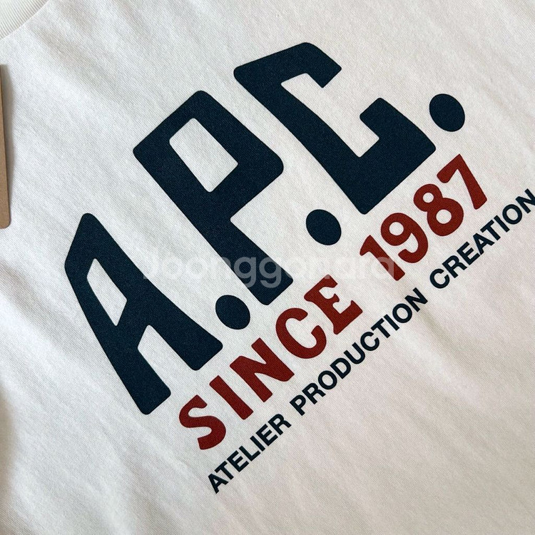 아페쎄 프린트 라벨 티셔츠--4