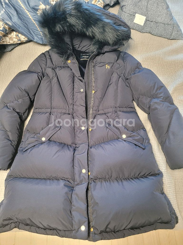 헤지스키즈 여아 라쿤 롱패딩--0