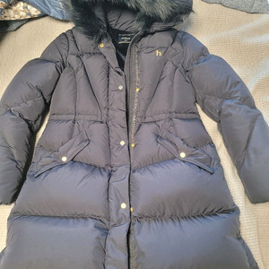 헤지스키즈 여아 라쿤 롱패딩