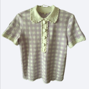 마쥬 연보라 체크 폴로 셔츠