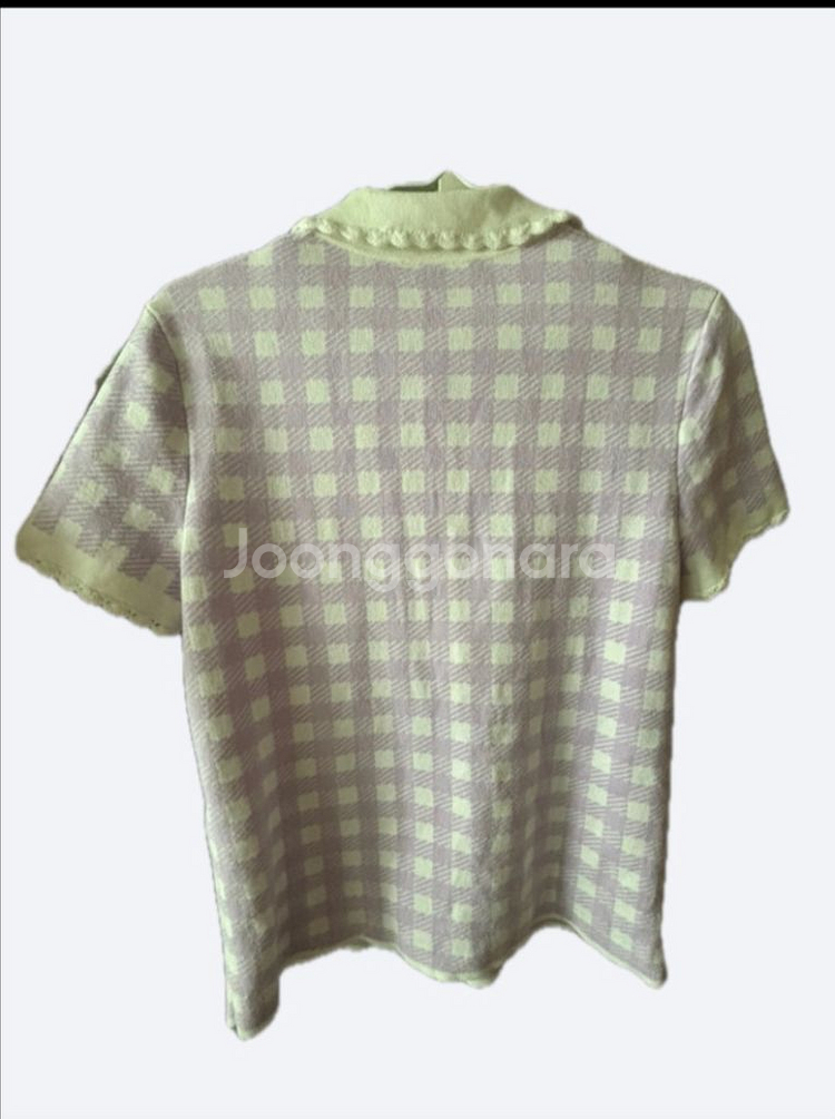 마쥬 연보라 체크 폴로 셔츠--1