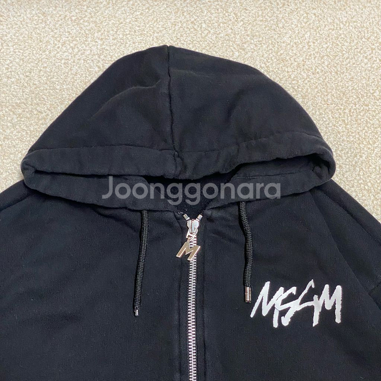 (정품) MSGM 키즈 블랙 기모 후드집업 14Y--1