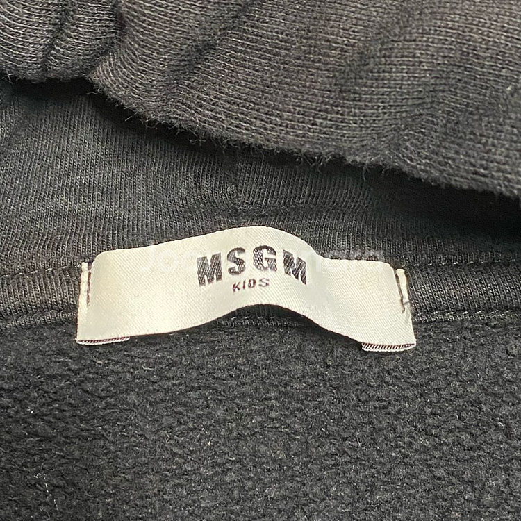 (정품) MSGM 키즈 블랙 기모 후드집업 14Y--7