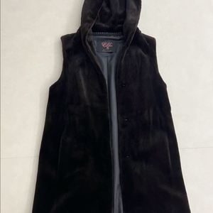 진도 엘페 밍크 후드 조끼 베스트