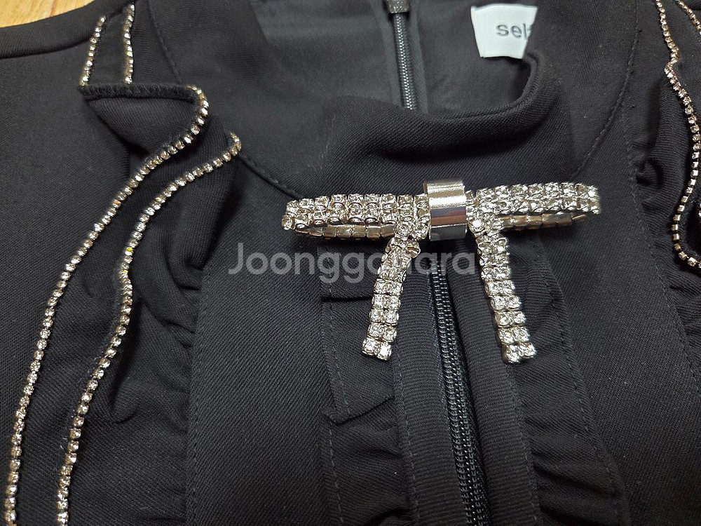 셀프포트레이트 크레이프 러플 빕원피스 44-마른55--4