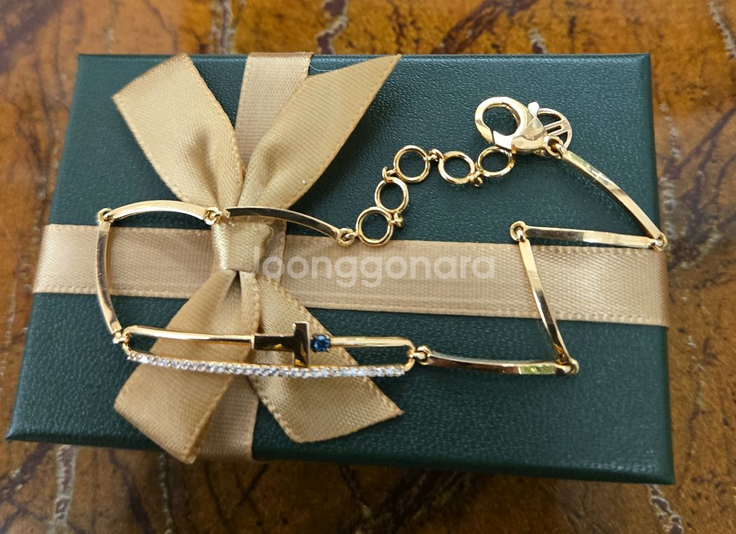 18k 세련된 로즈골드 팔찌--1