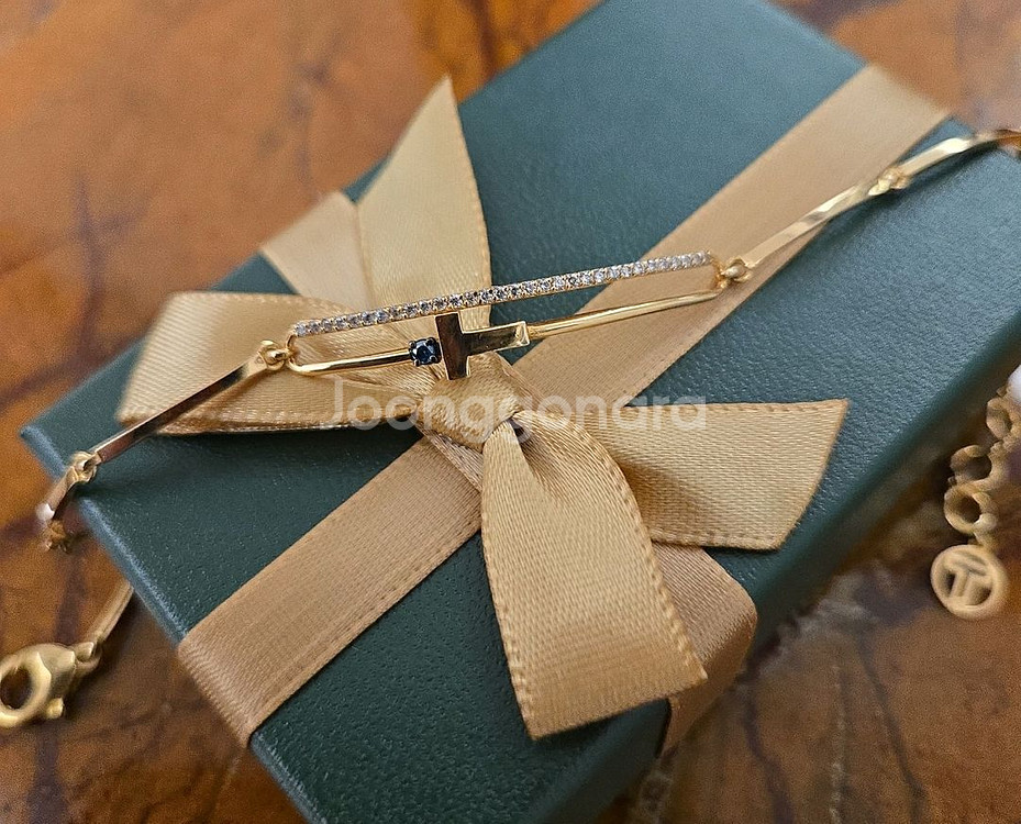 18k 세련된 로즈골드 팔찌--0