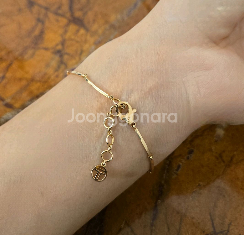 18k 세련된 로즈골드 팔찌--6