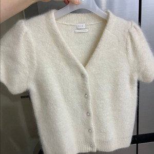 sie 시에 펄리 브이넥 퍼프 가디건