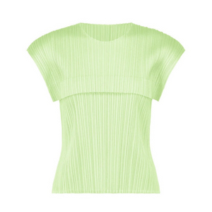 플리츠플리즈 6월 먼슬리 탑 화이트그린 3사이즈 새상품