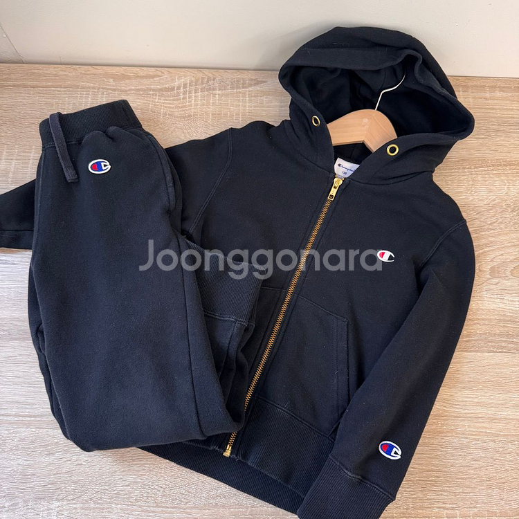 남아120 챔피온 키즈 후드 집업 세트--0