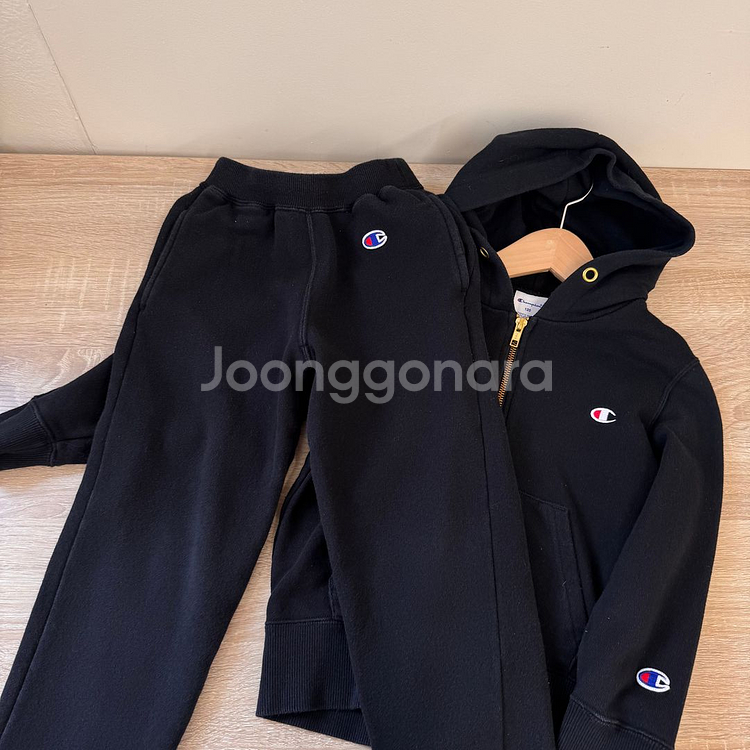 남아120 챔피온 키즈 후드 집업 세트--1