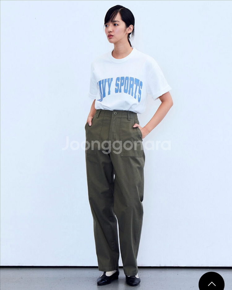 [S] 유니폼브릿지 우먼 베이커 팬츠 카키--4