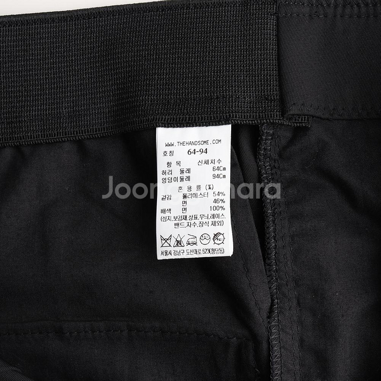 [S]타임 블랙 핀턱 뒷밴딩 슬랙스 와이드 앵클 팬츠--5