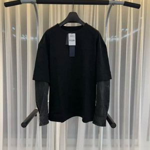 준지 데님 블랙 레이어드 코튼 맨투맨 46사이즈(105