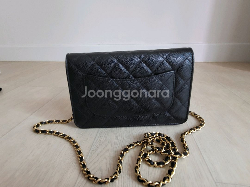 10월만할인>샤넬 클래식 woc 캐비어 금장--4