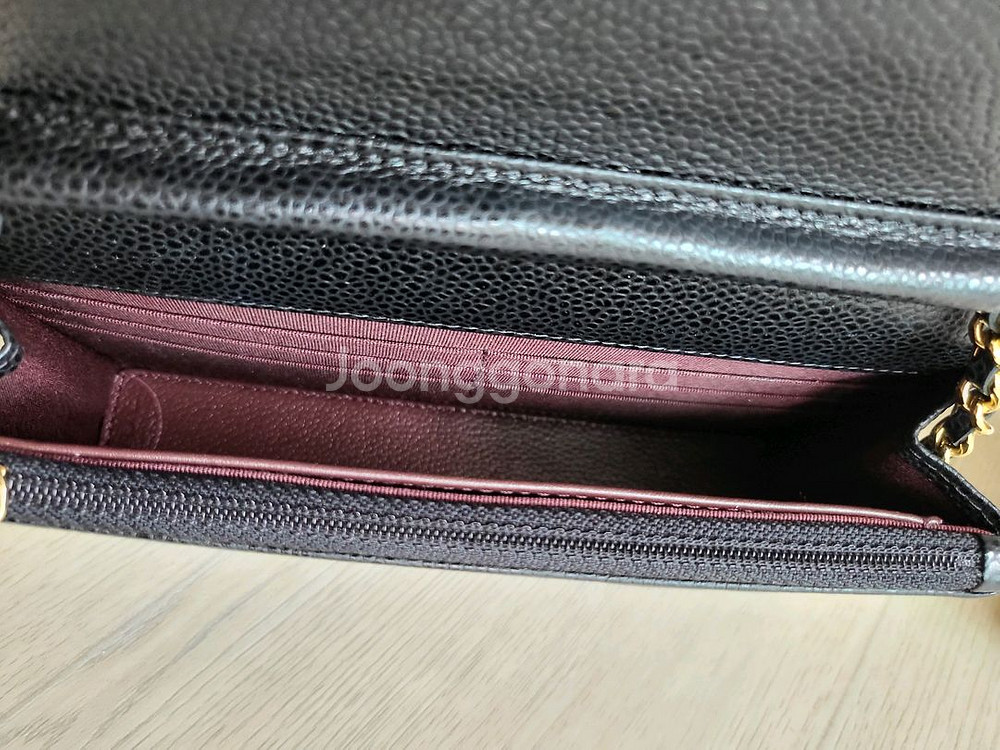 10월만할인>샤넬 클래식 woc 캐비어 금장--7