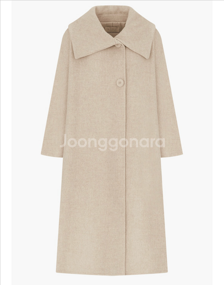 LYNN 케이프 카라 캐시미어 베이지 코트 핸드메이드--2