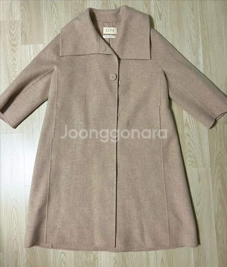 LYNN 케이프 카라 캐시미어 베이지 코트 핸드메이드--0