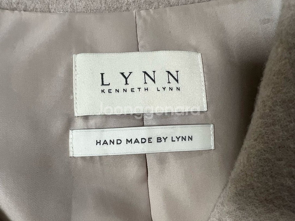 LYNN 케이프 카라 캐시미어 베이지 코트 핸드메이드--3