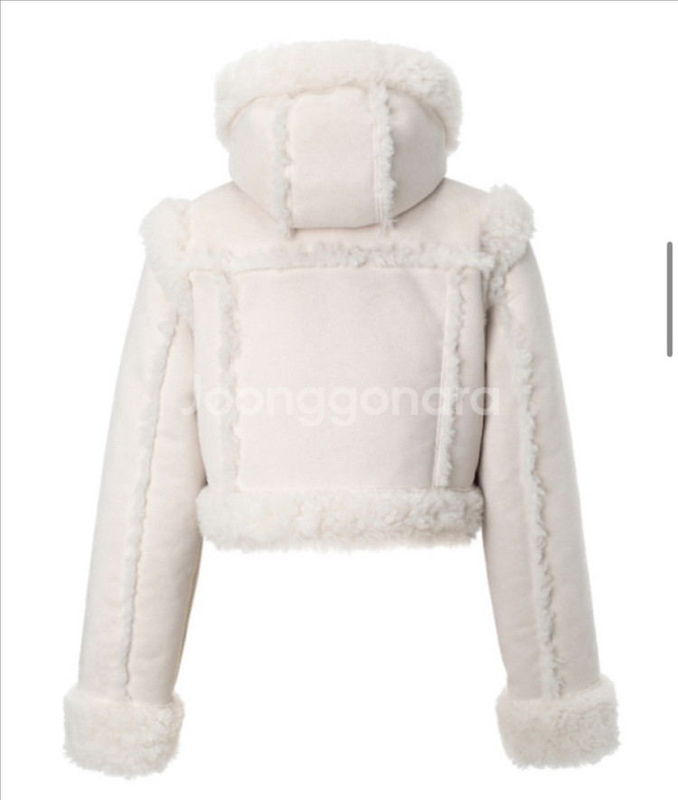 쓰리타임즈 베이비 후디 퍼 코트 무스탕--2