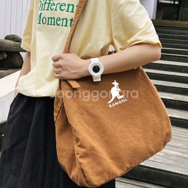 캉골가방 캉골에코백 캉골 대용량 캔버스 숄더백 카멜--0