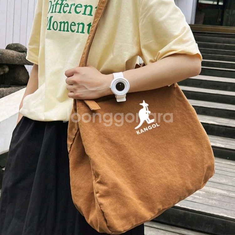 캉골가방 캉골에코백 캉골 대용량 캔버스 숄더백 카멜--0