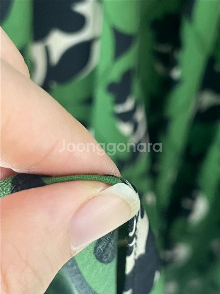 가을 그린 패턴 롱원피스--4