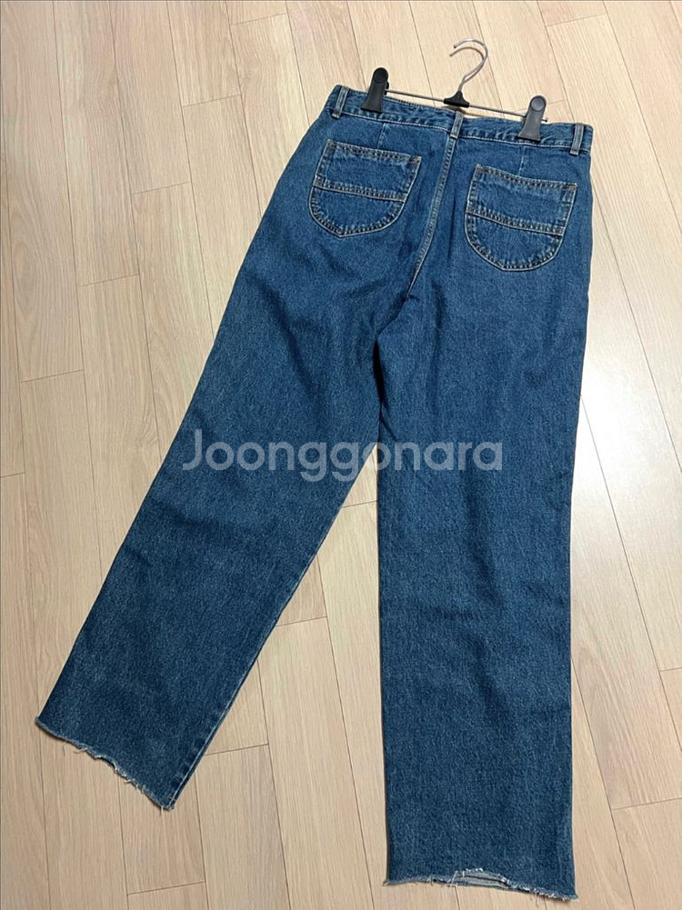 제평 스타더스트 핀턱 데님 팬츠 청바지 롤업 진청 중청--11