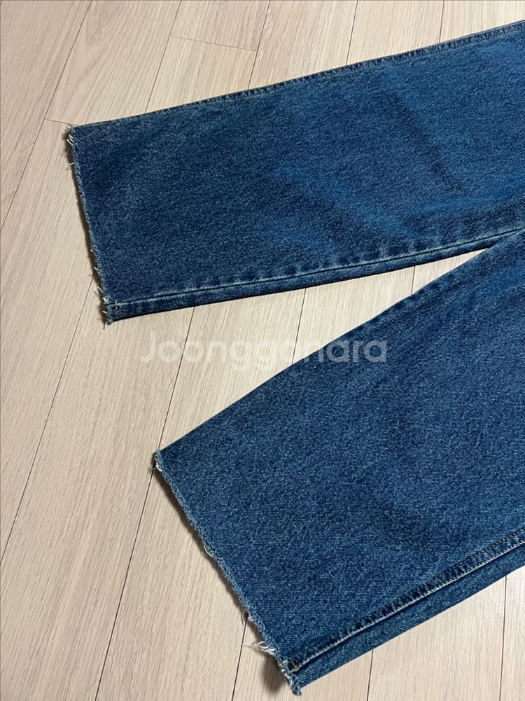제평 스타더스트 핀턱 데님 팬츠 청바지 롤업 진청 중청--13