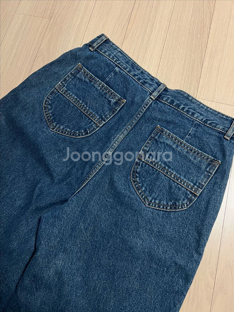 제평 스타더스트 핀턱 데님 팬츠 청바지 롤업 진청 중청--14