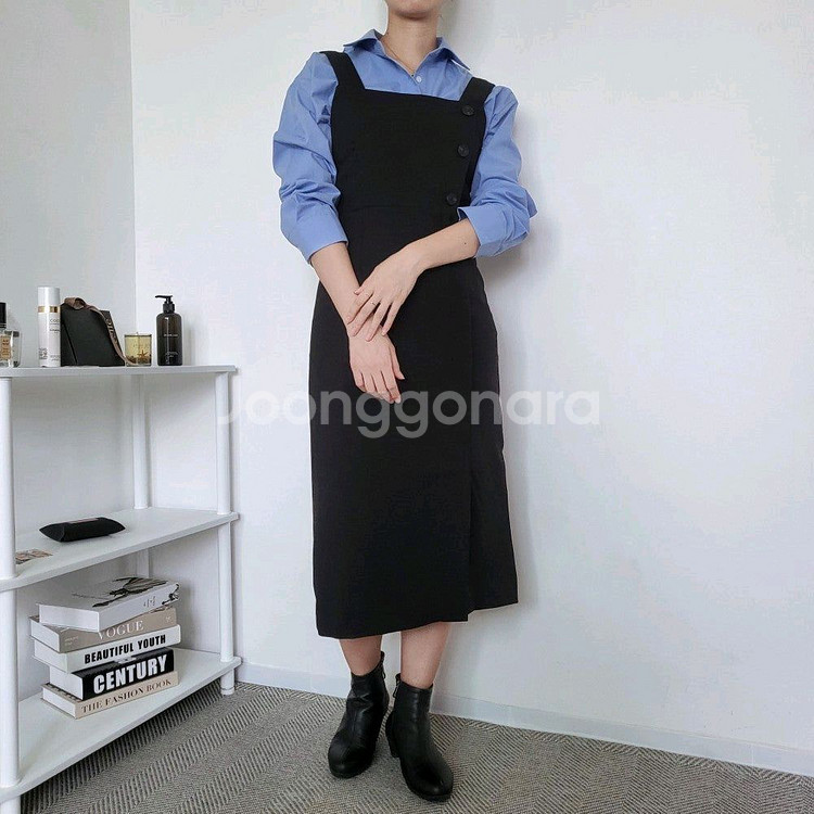 여성 봄가을 뷔스티에 블랙 원피스 프리사이즈 66사이즈--0