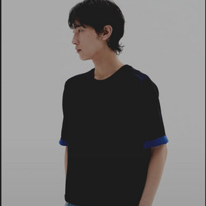 르마드 투톤 라운드 하프 니트 블랙