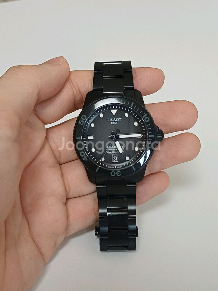 티쏘 씨스타 40mm 파워매틱80 블랙--2