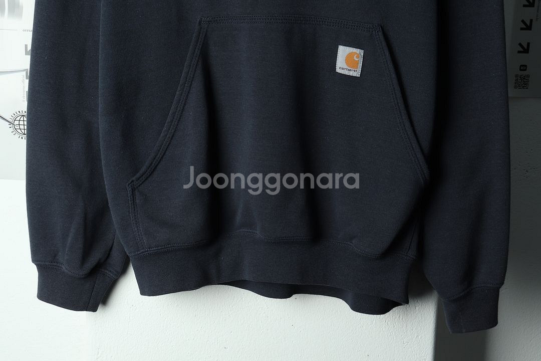 (S-L) 칼하트 후드티셔츠 네이비 기모--3