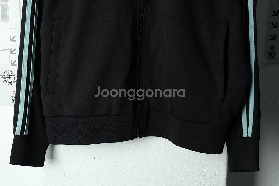(M) 널디 집업져지 트랙탑 오버핏 블랙 올드스쿨--3