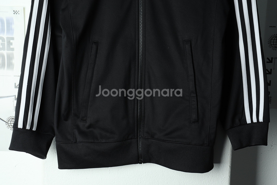 (S) 아디다스 집업져지 트랙탑 블랙 삼선 올드스쿨--3