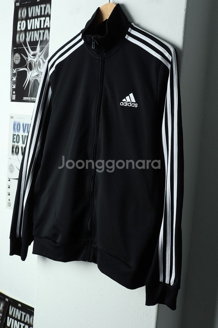(XL) 아디다스 집업져지 트랙탑 블랙 삼선 올드스쿨--0