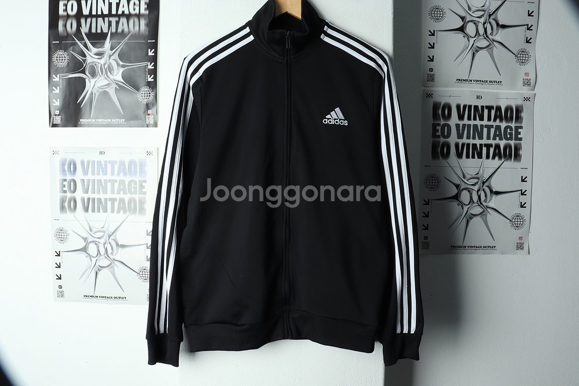 (XL) 아디다스 집업져지 트랙탑 블랙 삼선 올드스쿨--1