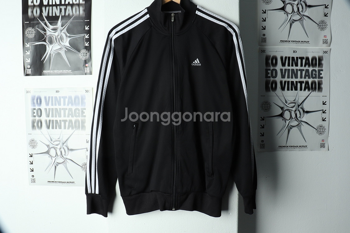 (M) 아디다스 집업져지 트랙탑 블랙 삼선 올드스쿨--1