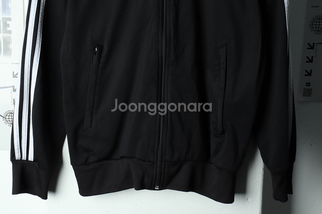 (M) 아디다스 집업져지 트랙탑 블랙 삼선 올드스쿨--3