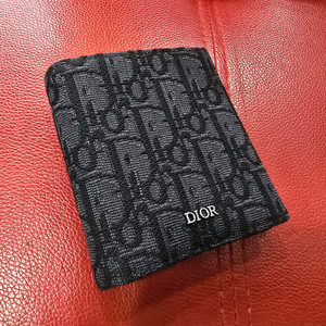 디올 블랙 Dior Oblique 자카드 남자지갑