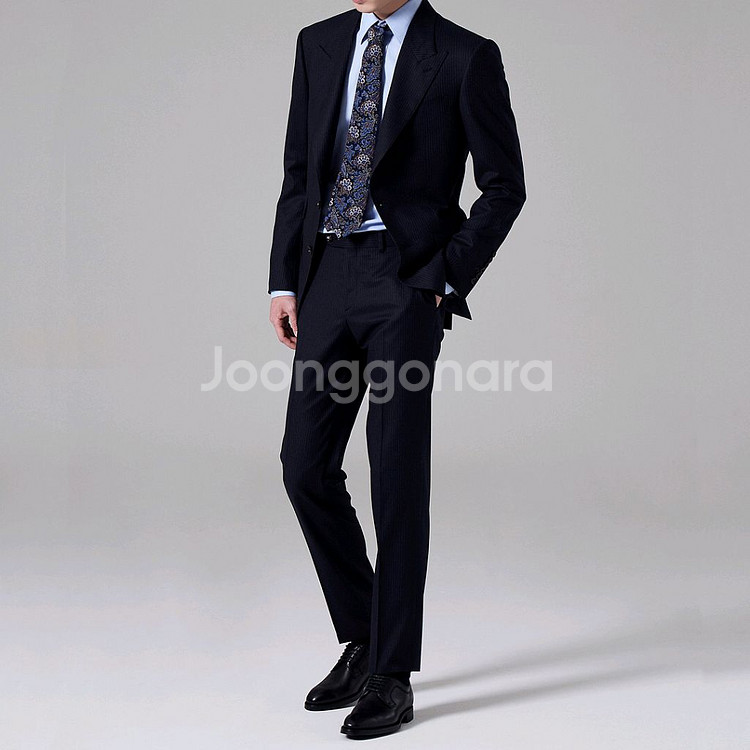 캠브리지멤버스/이태리 까노니꼬 스트라이프 수트/100--6