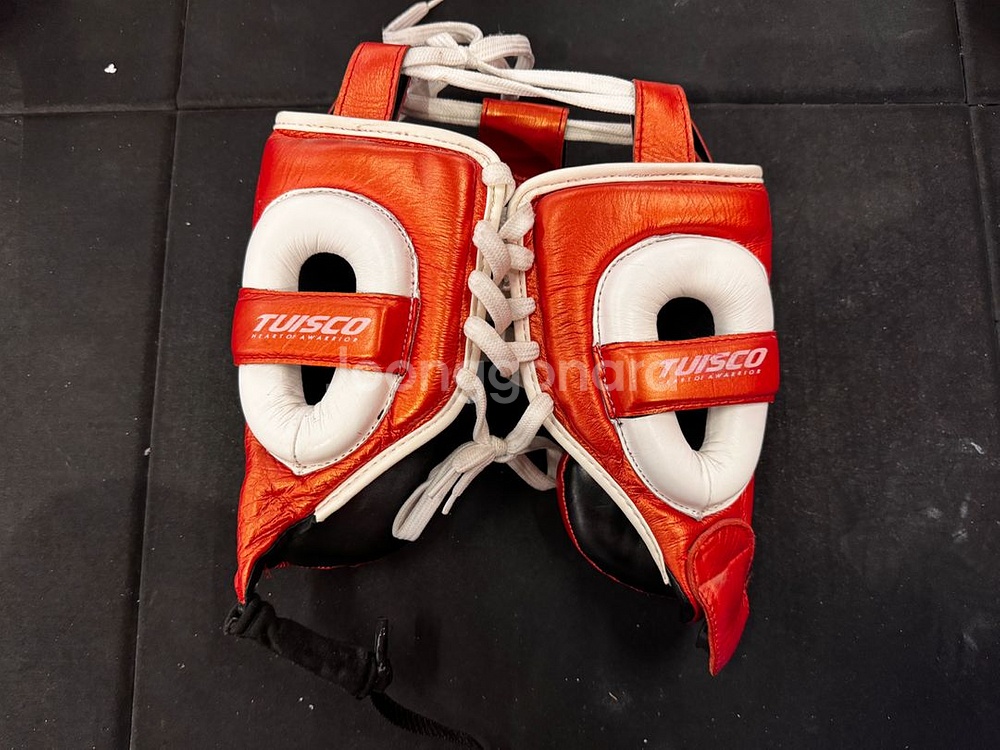 투이스코 BOXER 303T 헤드기어 화이트&레드--1