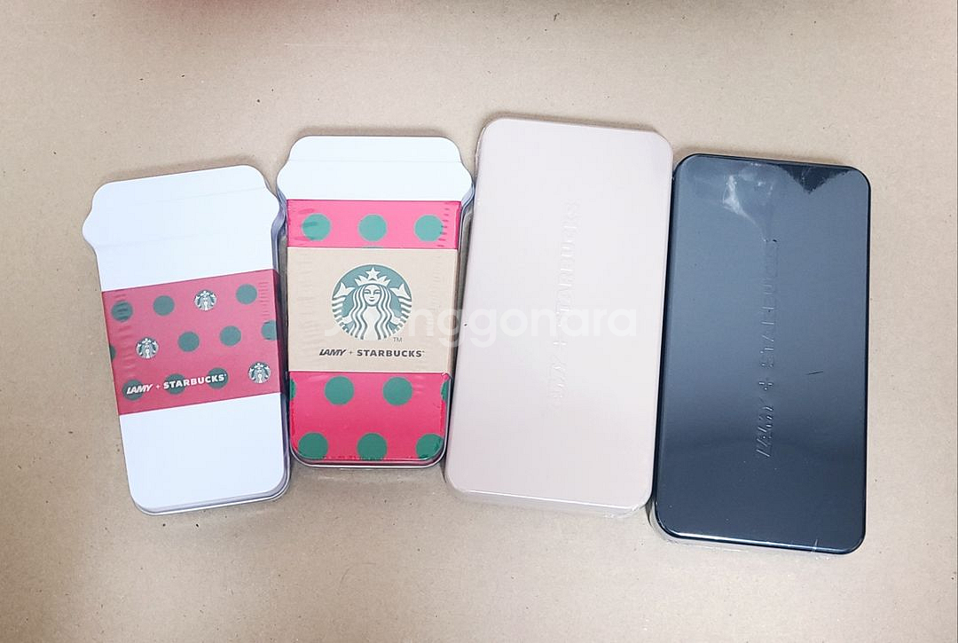 스타벅스 프리퀀시 라미 펜세트 LAMY 레드컵 화이트컵--0