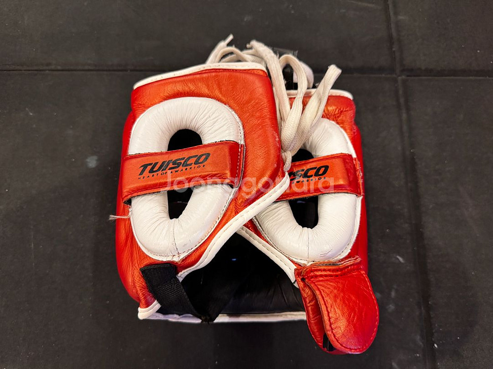 투이스코 303 코보호 헤드기어 화이트 & 레드--1