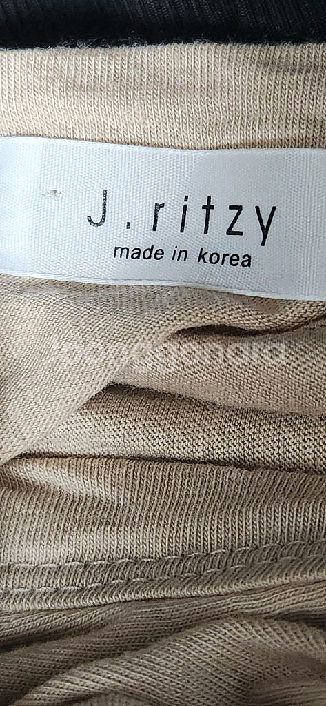 최상급 여성 브이넥 여름반팔 티셔츠 베이지.블랙 한국제--2
