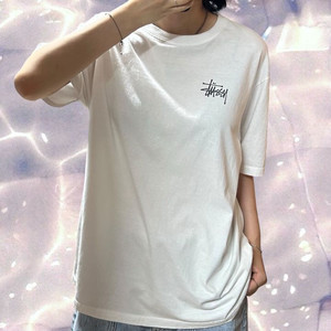 스투시 베이직 반팔 티셔츠 화이트 L