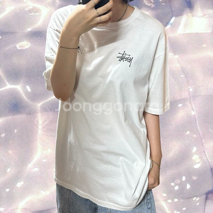 스투시 베이직 반팔 티셔츠 화이트 L--1