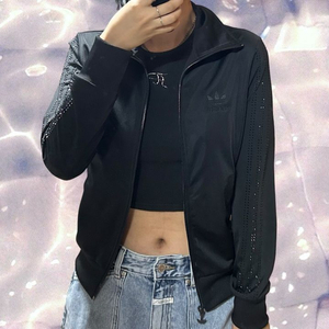 아디다스 글리터 빅로고 파이어버드 져지 블랙 90